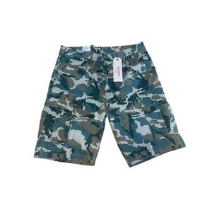 Levis Carrier Cargo Shorts Mens 34 Green Camo 9" Utility Hunting Outdoor New